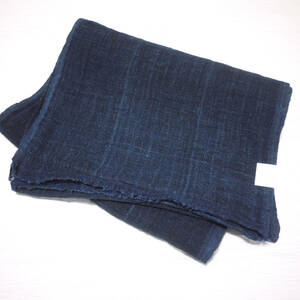 （B01）本麻　アンティーク　蚊帳の解きはぎれ藍染め古布古道具222㎝お洗濯済み