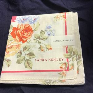 未使用　ローラアシュレイ　LAURA　ASHLEY　ハンカチ　薔薇　花柄