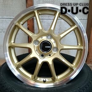 新色 軽用15インチホイールタイヤセット インフィニティF10 GL/RP ゴールドリムPOL 165/55R15 165/50R15 N-BOX スペーシア タント 安心JAWAの画像5