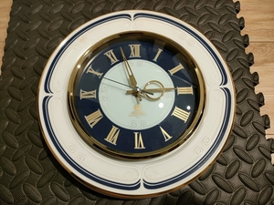 【動作確認済】ノリタケ　壁掛け時計　掛け時計　Noritake　時計　陶器　レトロ時計