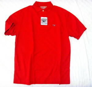 90s アヴィレックス AVIREX ポロシャツ SIZE；L ワンポイント RED デッドストック・送料込