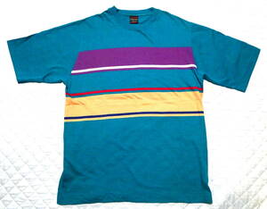 90's クロスクリーク クルーネック　Tシャツ　L-SIZE Made in U.S.A. CrossCreek マルチカラー デッドストック　送料込