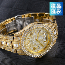 ダイヤモンド　プラチナ　高級腕時計 オマージュ ゴールドダイヤ ロレックス デイデイト メンズ　高級 ジュエリー　ピンクゴールド　B7_画像8