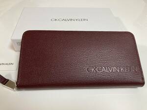 CK CALVIN KLEIN カルバンクライン ラウンドファスナー 長財布 ロック 803635 ボルドー 定価19800円 正規品★新品