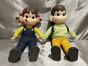 【不二家ノベルティ】おすわりペコちゃん&ポコちゃん 中古2体セット