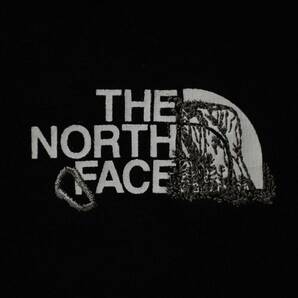 ★1円 送料無料 美品 THE NORTH FACE ノースフェイス Tシャツ 半袖 M ブラック 黒 エンブロイド ロゴ カットソー コットン 肉厚 綿 ロンTの画像3