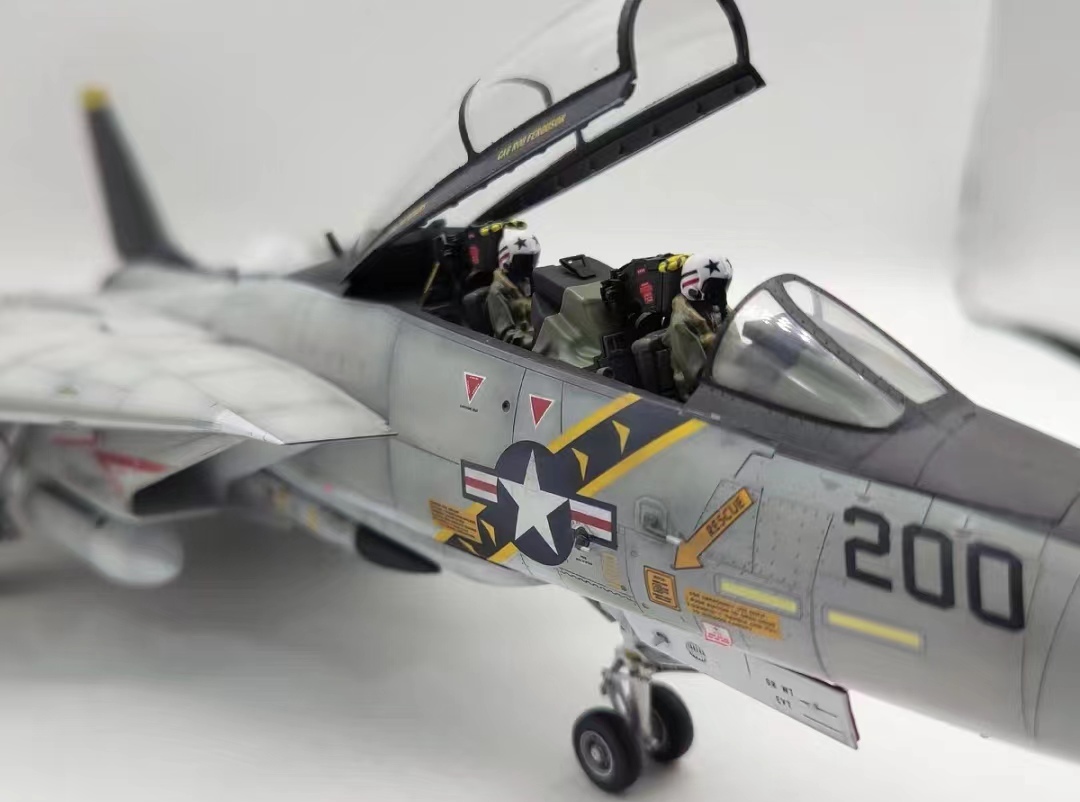 1/48 美国海军 F-14A 雄猫战机 拼装涂装完成品, 塑料模型, 飞机, 完成的产品