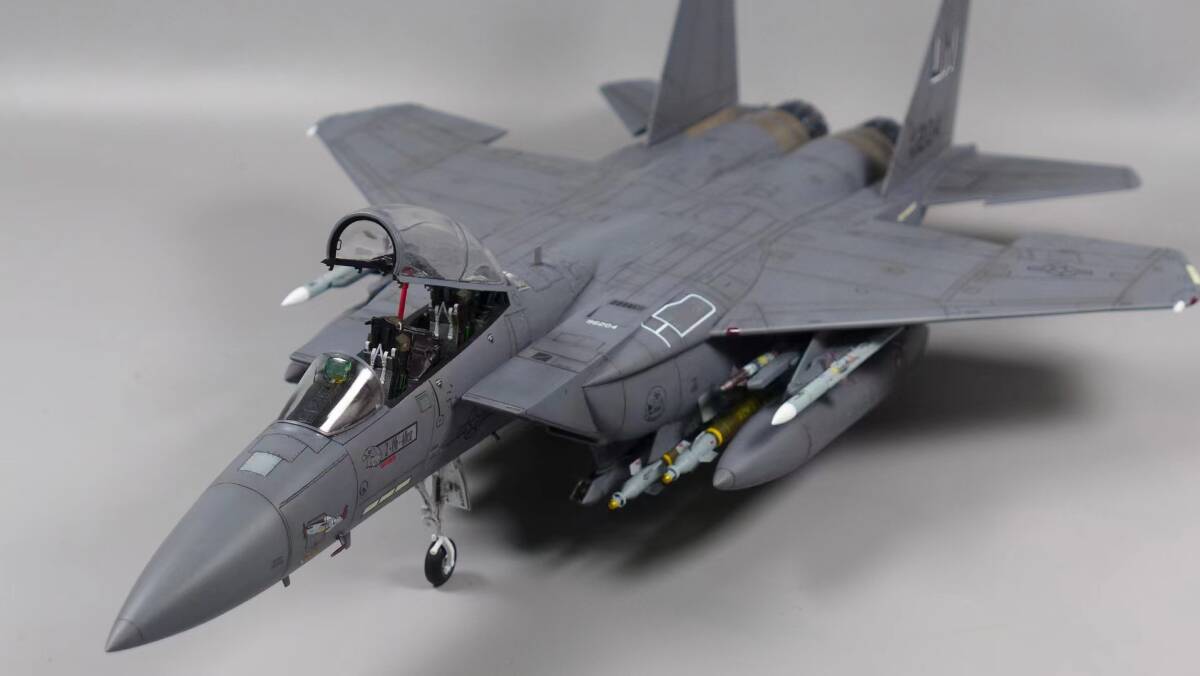 1/48 अमेरिकी वायु सेना एफ-15ई ईगल असेंबल और पेंट किया गया तैयार उत्पाद, प्लास्टिक मॉडल, हवाई जहाज, तैयार उत्पाद