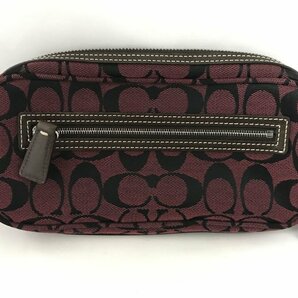 ☆美品☆COACH コーチ シグネチャー ミニ ショルダーバッグ レッド×ブラウン系の画像3