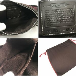 ☆美品☆COACH コーチ シグネチャー ミニ ショルダーバッグ レッド×ブラウン系の画像9