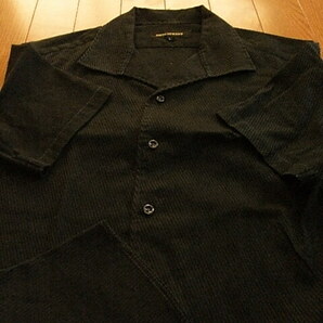 ハイストリート かっこいい半袖ドレスシャツ ブラック サイズLの画像3