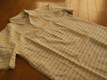 ユナイテッドアローズ　かっこいい半袖ドレスシャツ　イエロー＆ホワイト　ストライプ　サイズS_画像9