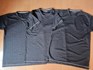 ☆Kappa カッパ☆半袖Tシャツ３枚セット☆ブラック 黒☆トップス☆スポーツウェアー☆半袖シャツ パジャマ部屋着速乾☆サイズM 