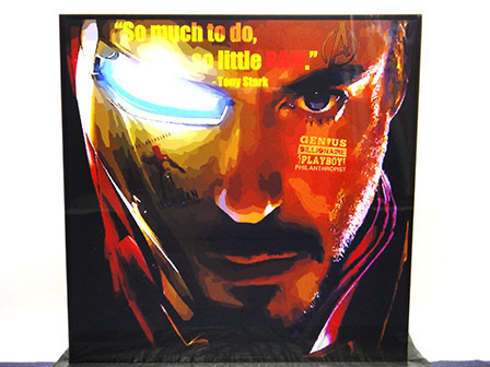 [Nouveau n°153] Panneau Pop Art Iron Man Avengers, ouvrages d'art, peinture, portrait