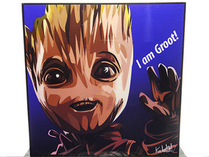 Art hand Auction [Nouveau n°112] Panneau Pop Art Baby Groot Gardiens de la Galaxie Avengers, Ouvrages d'art, Peinture, Portraits