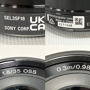 SONY ソニー SEL35F18 E1.8/35 OSS Φ49 0.3m/0.98ft 単焦点 レンズ カメラ周辺機器 訳あり H8688771の画像4