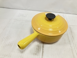 Le Creuset ル・クルーゼ ルクルーゼ 片手鍋 イエロー 18cm 調理 美品 H8721274