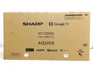 【動作保証】 SHARP 4T-C55FQ1 AQUOS 55V型 4K 有機ELテレビ 未開封品 未使用 楽 Y8733590