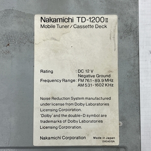 Nakamichi ナカミチ TD-1200II 車用 カセットデッキ ジャンク N8699700の画像5