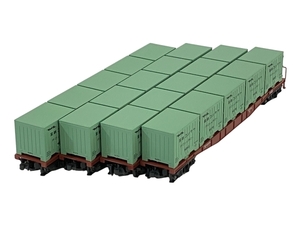 【動作保証】KATO 8045 チキ5500形 長物車 コンテナ積載 4両セット Nゲージ 鉄道模型 中古 N8729225