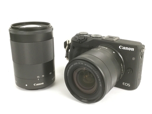 【動作保証】Canon EOS M3 PC2064 EF-M 18-55mm F:3.5-5.6/ EF-M 55-200mm F:4.5-6.3 ダブルズームキット 中古 良好 Y8737479