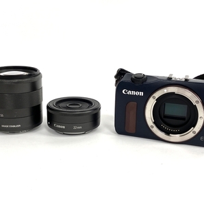 【動作保証】CANON EOS M DS126391 EF-M 18-55 IS STM EF-M 22 STM 一眼レフ カメラ ダブルレンズキット 中古 良好 Y8767708の画像1