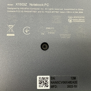 【動作保証】ASUS Vivobook X1503ZA 15.6インチ ノートパソコン i7-12700H 16GB SSD 512GB win11 中古 M8716183の画像9