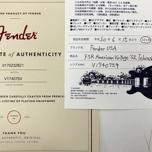 【動作保証】Fender USA American Vintage 52 Telecaster アメリカン ヴィンテージ テレキャスター Vシリアル エレキギター 中古 S8771445の画像10