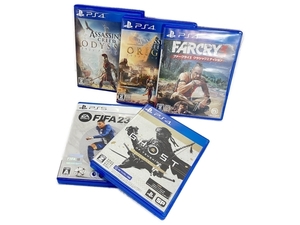 PS4 PS5 ソフト アサシンクリード ファークライ3 GHOST OF TSUSHIMA FIFA23 5点セット ゲーム 中古 W8746808