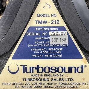 【引取限定】Turbosound TMW-212 モニタースピーカー 音響機材 中古 直 S8727752の画像8