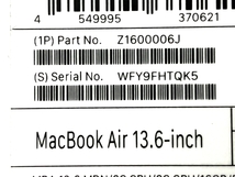 【充放電回数27回】【動作保証】 Apple MacBook Air M2 2022 ノートPC 8C CPU GPU 16GB SSD512GB ミッドナイト Ventura 中古 美品 T8731232_画像9