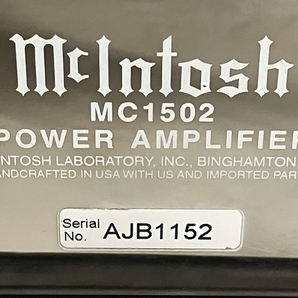 【引取限定】【動作保証】 McIntosh MC1502 真空管 ステレオ パワーアンプ マッキントッシュ オーディオ 中古 良好 直B8653508の画像10