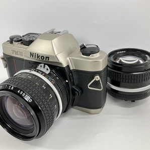 【動作保証】Nikon FM10 フィルムカメラ 28mm 1:2.8 50mm 1:1.4 レンズ2点セット ニコン ジャンク W8775163の画像1