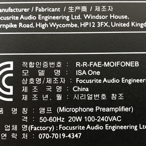 【動作保証】 Focusrite ISA One ff マイク プリアンプ 中古 良好 F8778746の画像8