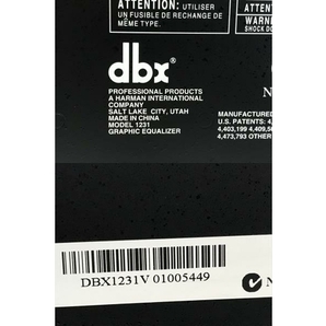 DBX 1231 グラフィックイコライザー Graphic Equalizer ディービーエックス オーディオ 機器 ジャンク F8627744の画像10