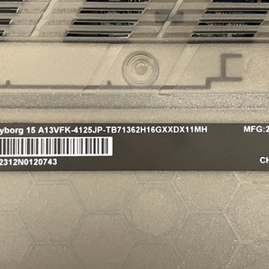 【動作保証】 MSI Cyborg 15 A13VFK 15.6型 ゲーミング ノート パソコン Core i7-13620H 16GB SSD 1TB RTX 4060 WIN 11 中古 美品 T8791541の画像10