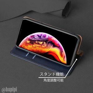 レザー 手帳型 スマホケース 高品質 OPPO Reno 7A 9A 対応 本革調 カバー ブルー CKP075の画像3