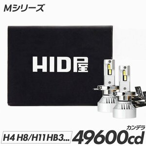 【安心保証】【送料無料】HID屋 LED 爆光 ヘッドライト 49600cd H1 H3 H4 H7 H8 H10 H11 H16 H19 HB3 HB4 6500k 車検対応 ヤリスなど