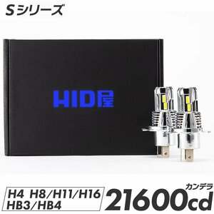 【新商品特別セール】2000円OFF【安心保証】送料無料 HID屋 LED 爆光ヘッドライト ホワイト 21600cd 車検対応 H4/H8/H11/H16/HB3 プリウス