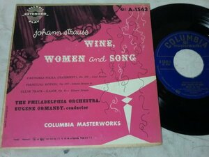 (KAW)何点でも同送料 EP/レコード/ヨハンシュトラウス Strauss/The Philadelphia Orchestra Eugene Ormandy Women US A-1543 ワイン