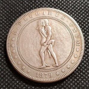 4829 アメリカ古銭 ルンペン貨幣 約38mm イーグル チャレンジコイン ゴルフマーカー コイン アンティーク ホーボーの画像1
