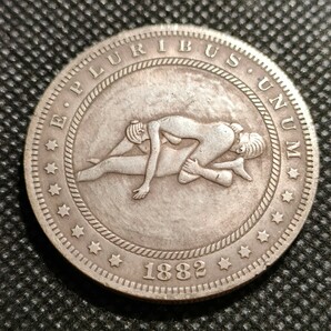 0911 アメリカ古銭 ルンペン 約38mm イーグル チャレンジコイン ゴルフマーカー コイン アンティーク ホーボーの画像1