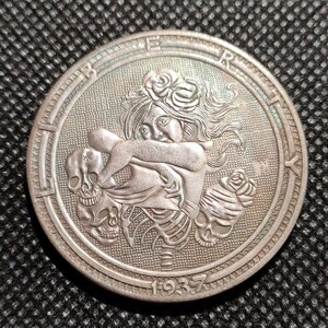 5916　アメリカ古銭　ルンペン　約38mm　イーグル　チャレンジコイン　コイン　アンティーク　ホーボー