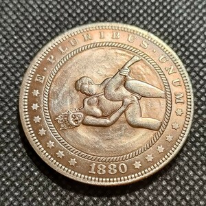 5926　アメリカ古銭　ルンペン　約38mm　イーグル　チャレンジコイン　ゴルフマーカー　コイン　アンティーク　ホーボー