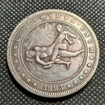 6327　アメリカ古銭　ルンペン　約38mm　イーグル　チャレンジコイン　ゴルフマーカー　コイン　アンティーク　ホーボー_画像1