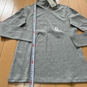 新品未使用 UNIQLO ユニクロ ストレッチコットンタートルネックT レディースM グレーの画像3