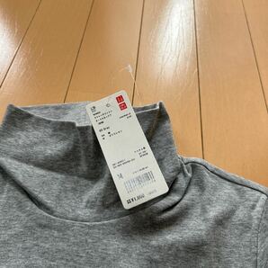 新品未使用 UNIQLO ユニクロ ストレッチコットンタートルネックT レディースM グレーの画像2