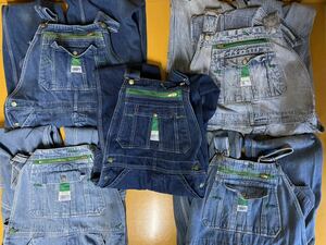 USA old clothes .LIBERTY Denim overall 5 pcs set set sale 1 jpy start . sale America old clothes overall Liberty blue Logo 