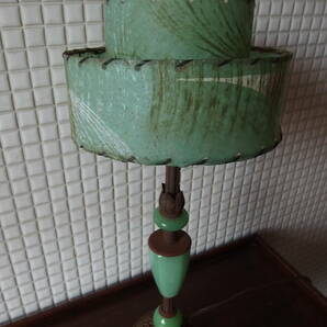 ★ 古いランプ アメリカ 卓上ランプ 鋳物 ジェイドガラス 1197★の画像9