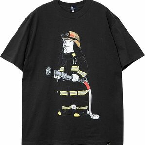 送料無料 新品 go slow caravan ゴースロウキャラバン 東京消防庁 消防士 クマ 熊 Tシャツ 5 XL 395707 ブラック チャコールグレーの画像1